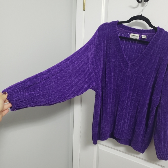 VINTAGE SEPARATE SCENE Oversized Purple Chenille Sweater - Picture 4 of 7